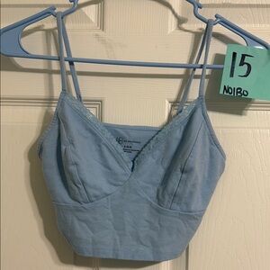 No Boundaries Blue Seamless Bra with Scoop Neck